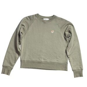 Maison Kitsuné Paris Fox Head Patch Sweatshirt size XS Khaki